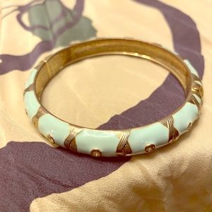 Vintage sea foam green and gold bangle